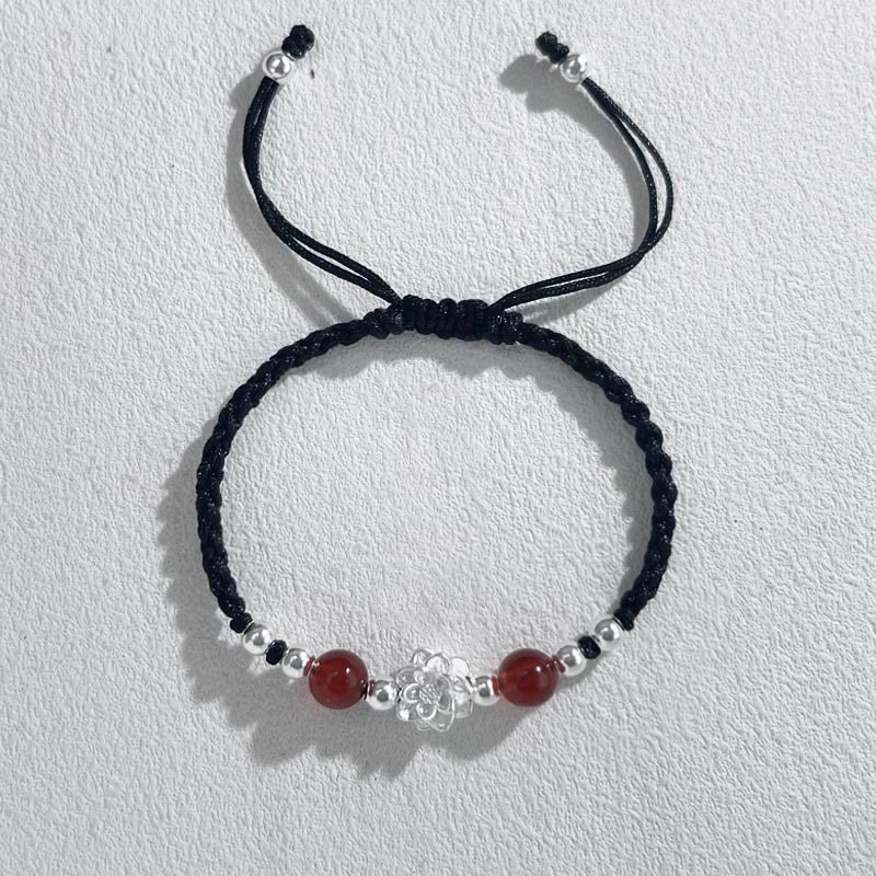Schutzarmband aus Sterlingsilber mit Lotus-Katzenauge