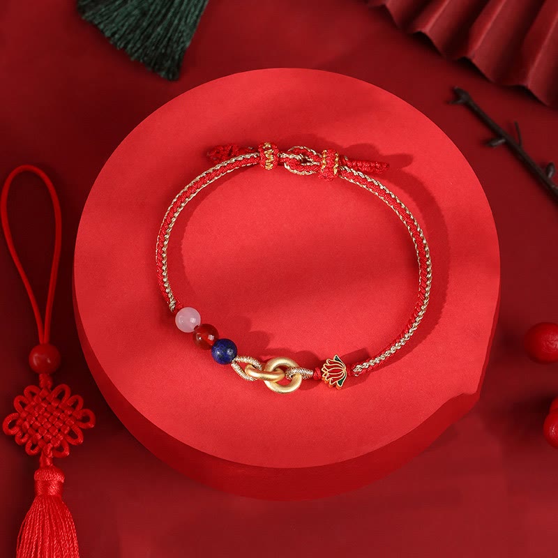 Sterling Silber Lotus Peace Schnalle Armband für Schutz