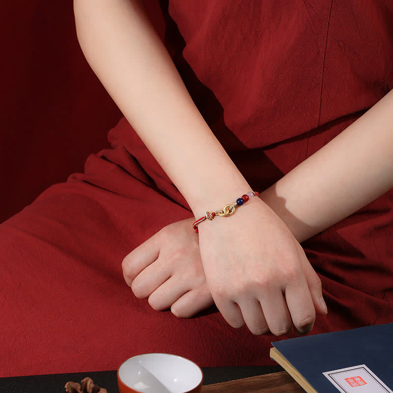 Sterling Silber Lotus Peace Schnalle Armband für Schutz