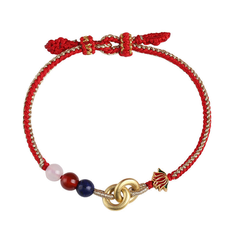 Sterling Silber Lotus Peace Schnalle Armband für Schutz