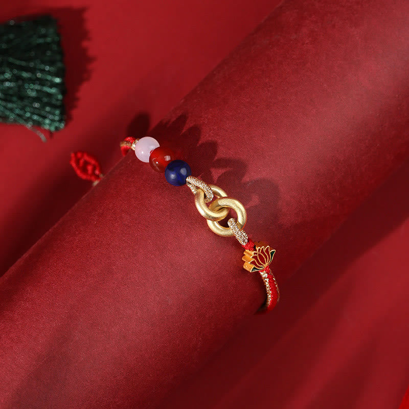 Sterling Silber Lotus Peace Schnalle Armband für Schutz