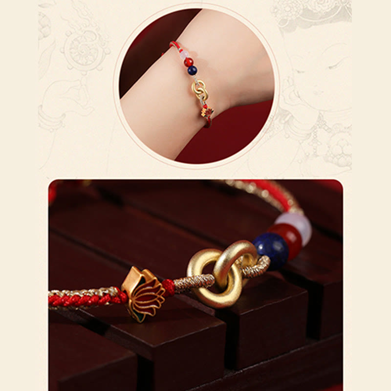 Sterling Silber Lotus Peace Schnalle Armband für Schutz