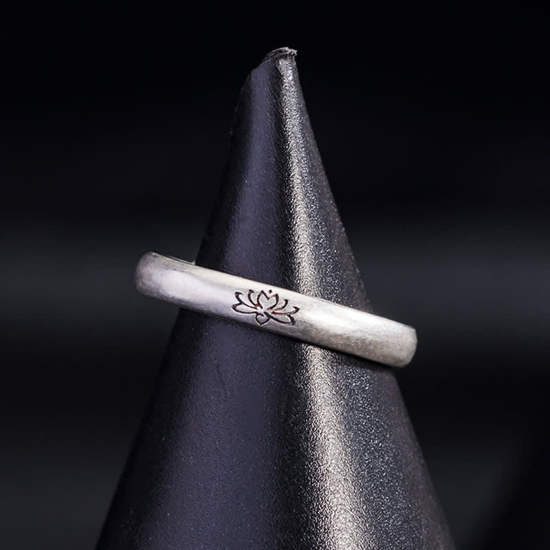 Sterling Silber Lotus Ring für Erleuchtung und Ausgeglichenheit