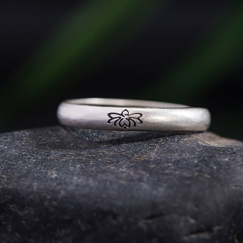 Sterling Silber Lotus Ring für Erleuchtung und Ausgeglichenheit