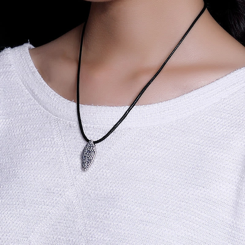 Sterling Silber Om Mani Padme Hum Halskette für Stärke und Frieden