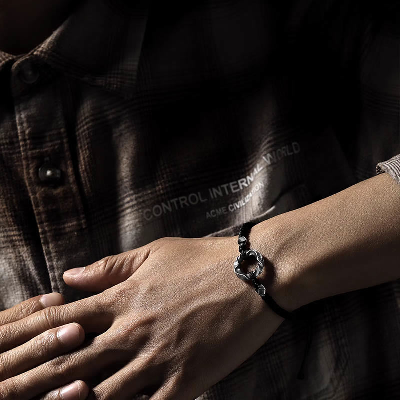 Schutzarmband mit Peace-Schnalle aus Sterlingsilber