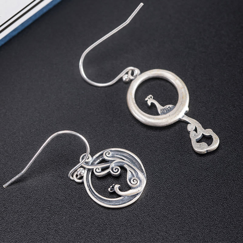 Spirituelle Ohrringe aus Sterlingsilber mit Pfauenmotiv