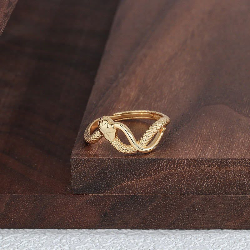 Verstellbarer Schlangenring aus Sterlingsilber