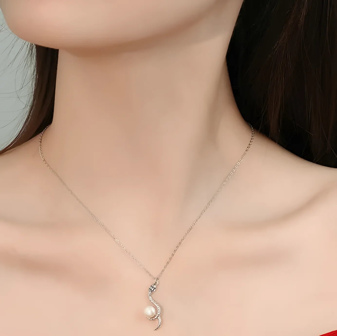 Sterling Silber Schlangenperlenkette für Weisheit und Schutz