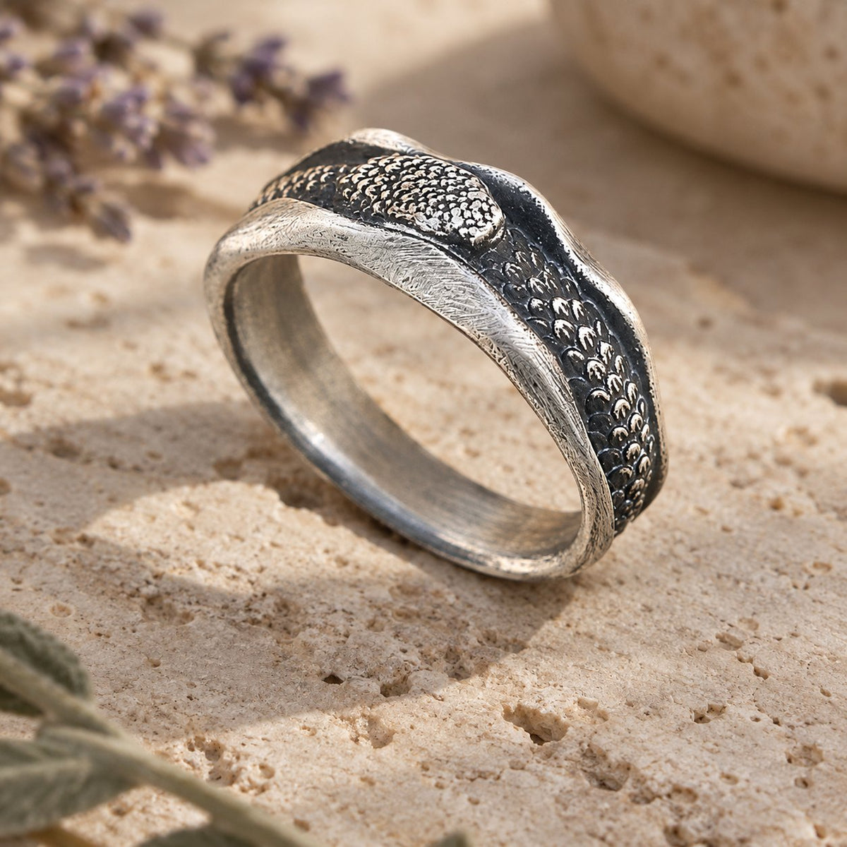 999 Sterling Silver Snake Protection Ring for Wisdom & Resilience, ring