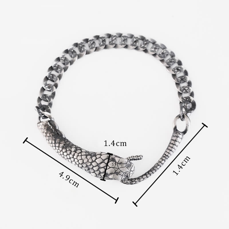 Schlangenförmiges Armband aus Sterlingsilber für den Segen des Jahres der Schlange