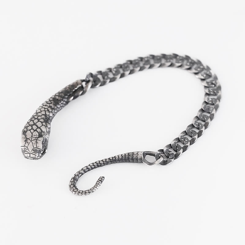 Schlangenförmiges Armband aus Sterlingsilber für den Segen des Jahres der Schlange