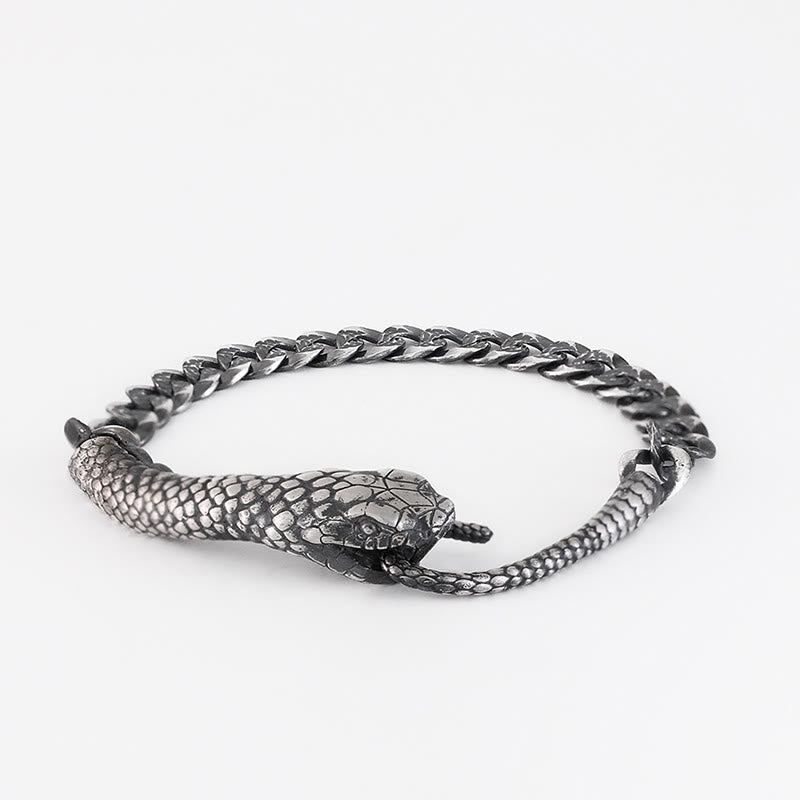 Schlangenförmiges Armband aus Sterlingsilber für den Segen des Jahres der Schlange