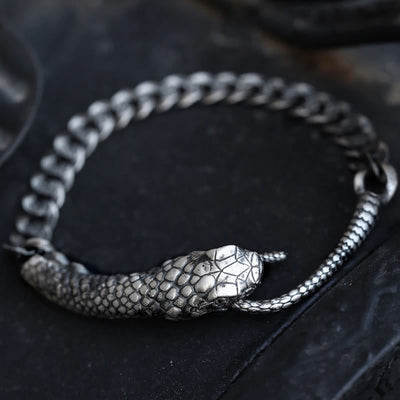 Schlangenförmiges Armband aus Sterlingsilber für den Segen des Jahres der Schlange