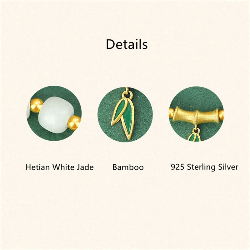Sterling Silber Weiße Jade Schutzarmband 6*7mm