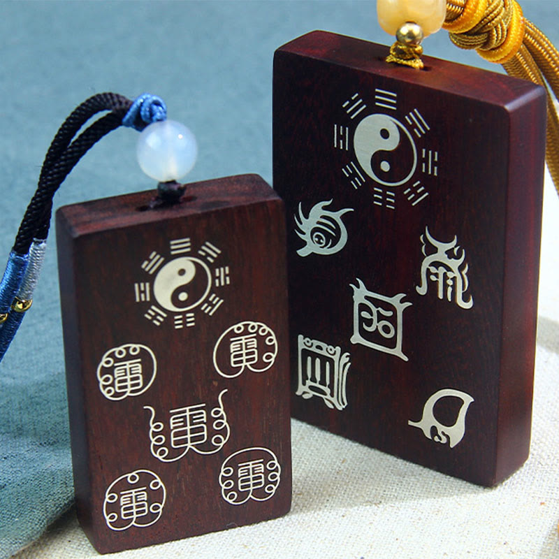 Yin-Yang-Halskette aus Sterlingsilber mit rotem Sandelholz | Schutz