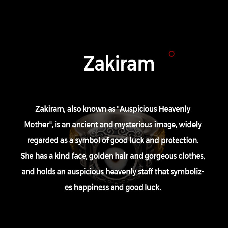 Sterling Silber Zakiram Göttin Reichtum Dzi Perlenring