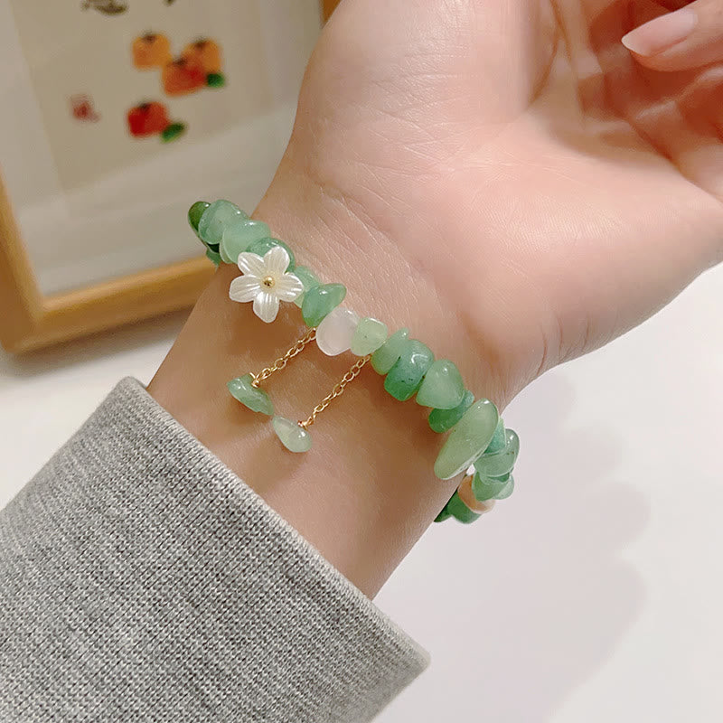 Erdbeerquarz-Armband Grüne Erdbeere &amp; Super Seven