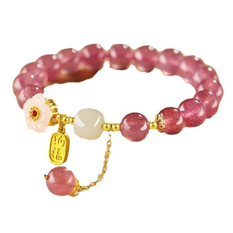 Heilarmband mit Erdbeerquarz-Fu-Charakter