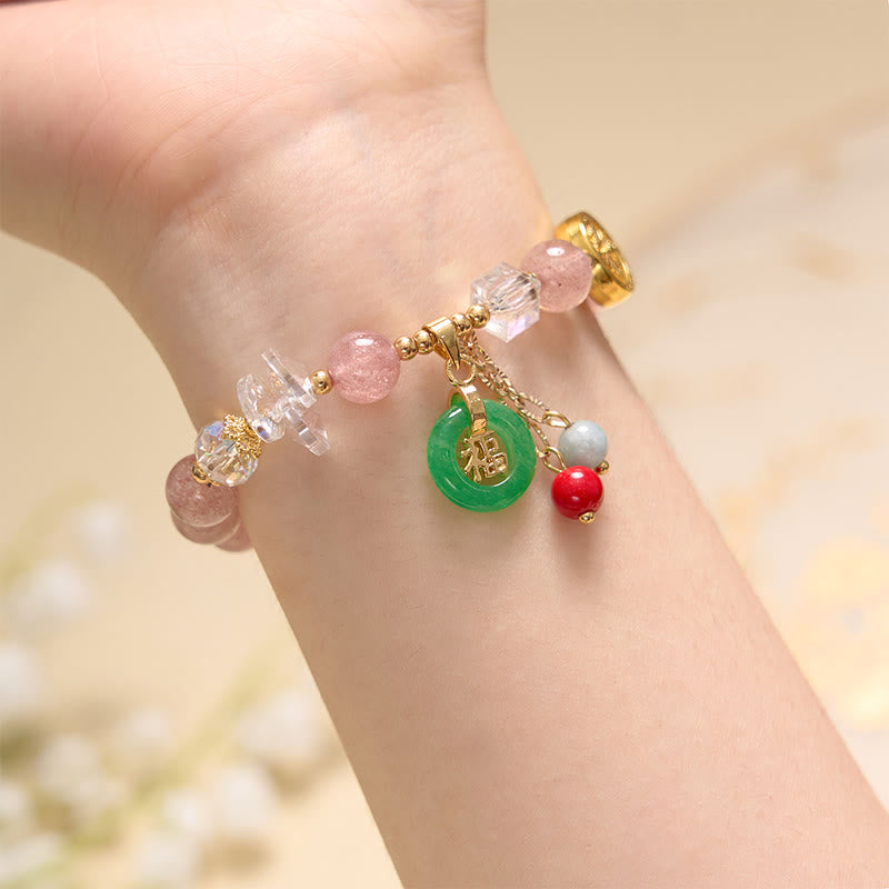 Erdbeerquarz &amp; Pink Jade Liebes- &amp; Schutzpaket