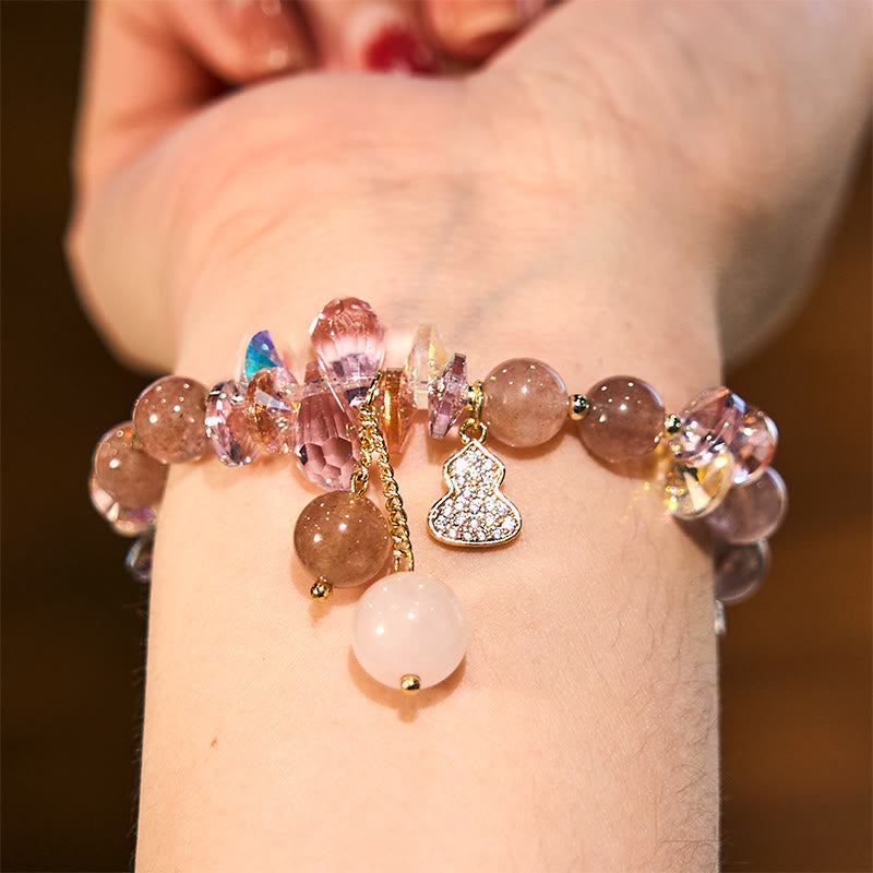 Erdbeerquarz Positives spirituelles Armband 14-16cm
