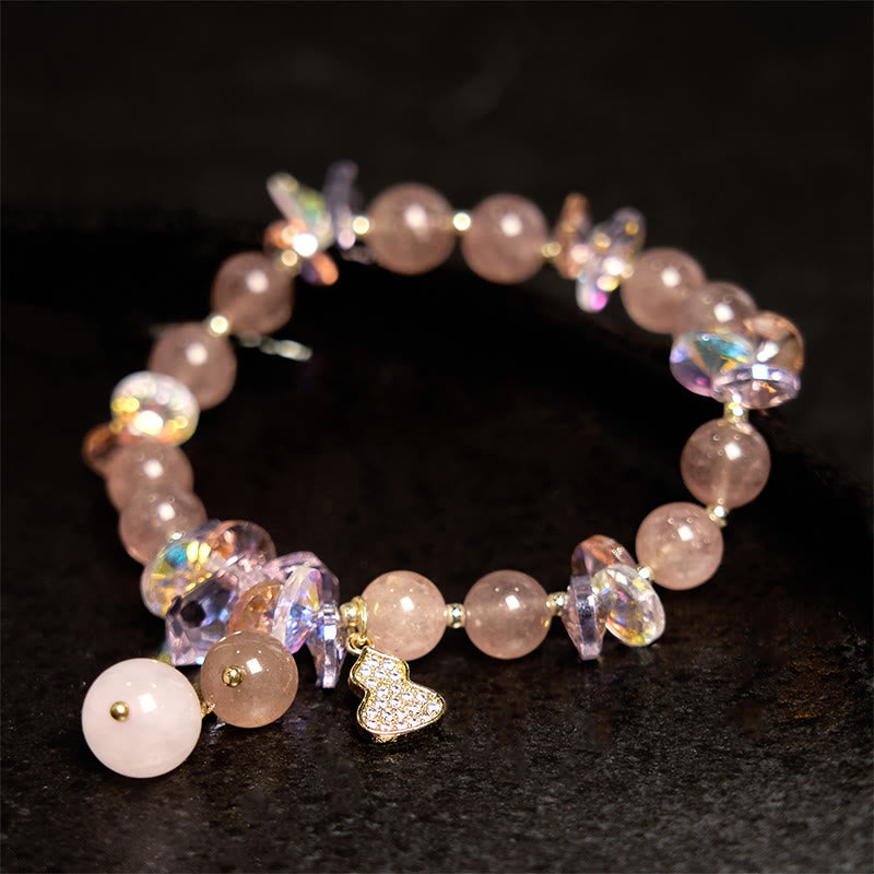 Erdbeerquarz Positives spirituelles Armband 14-16cm