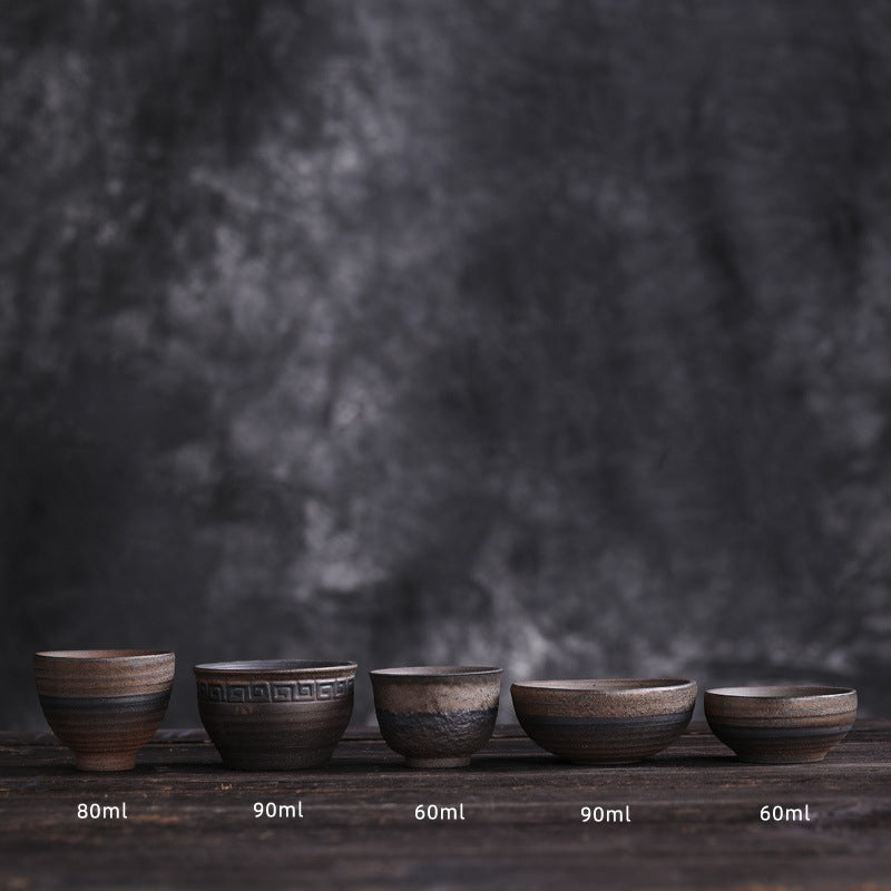 Gestreifte Keramik-Teetasse 80 ml | Zen-Dekor-Schale