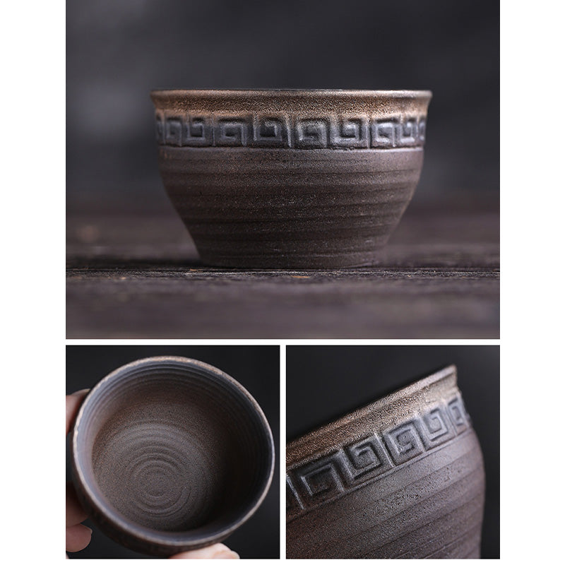 Gestreifte Keramik-Teetasse 80 ml | Zen-Dekor-Schale