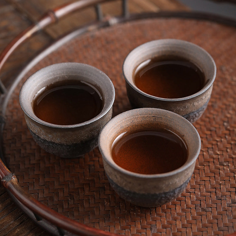 Gestreifte Keramik-Teetasse 80 ml | Zen-Dekor-Schale