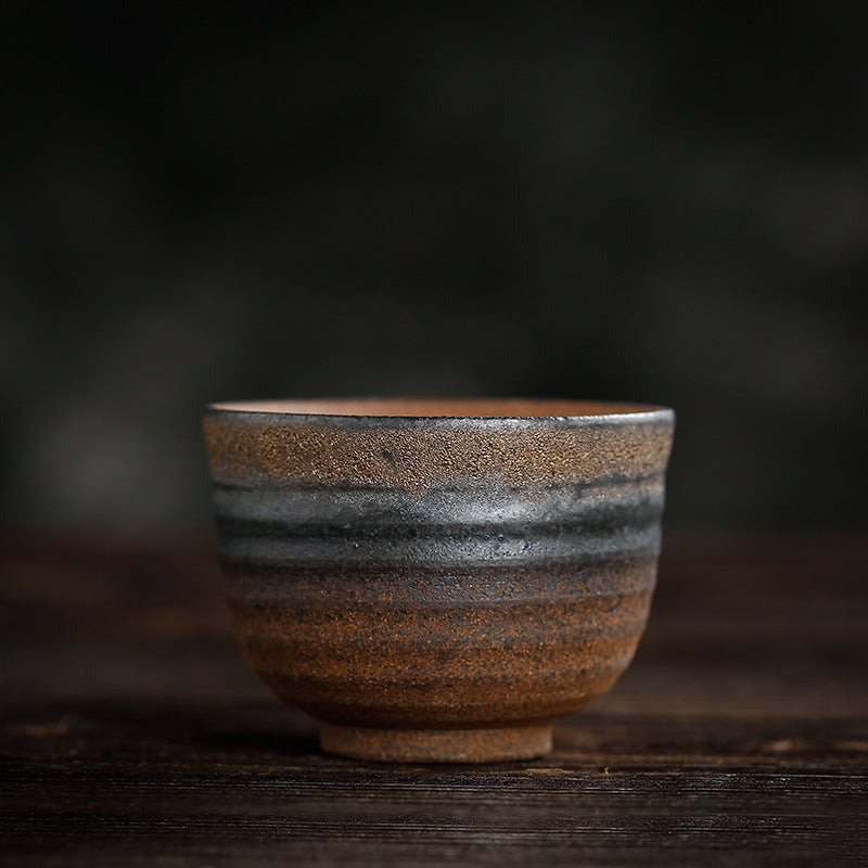 Gestreifte Keramik-Teetasse 80 ml | Zen-Dekor-Schale