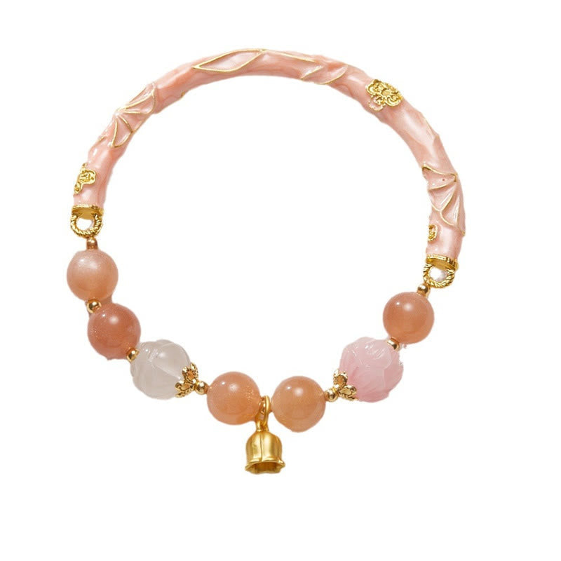 Sonnenstein &amp; Goldene Seide Jade Positive Charm Armband