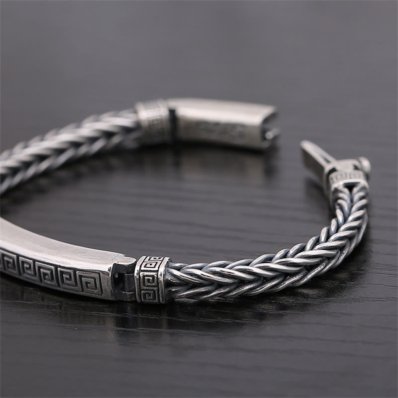 Armband mit Hakenkreuzmuster, spirituelles Glück, Kupfer, 18–22 cm