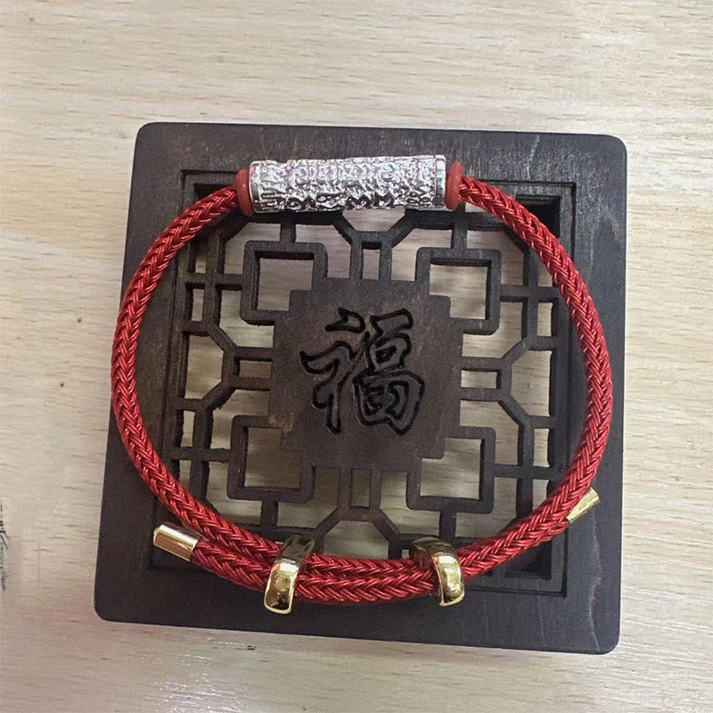 Tai Sui Schutzarmband aus geflochtener roter Schnur, 14–20 cm