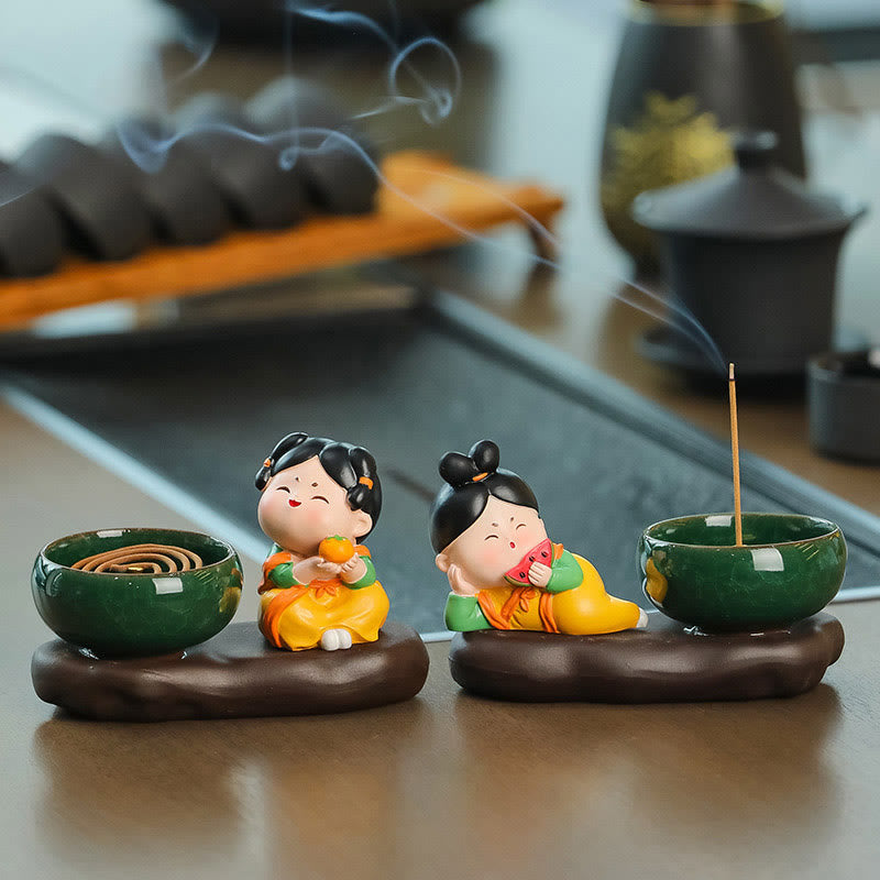 Keramik-Räuchergefäß „Dame der Tang-Dynastie“ zur Meditation