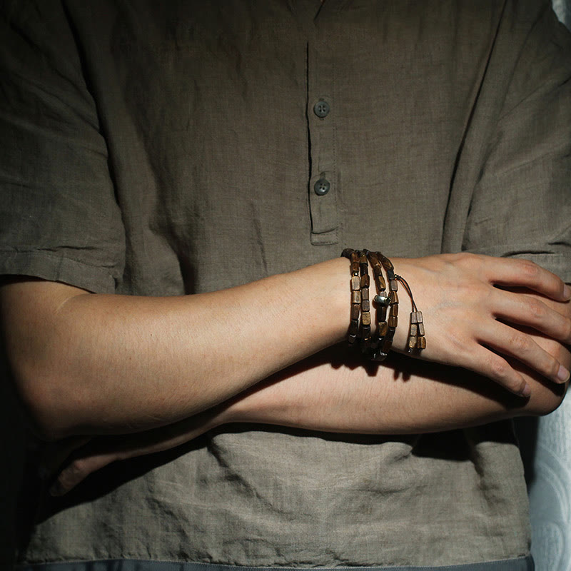 Tarakan Adlerholz 925 Silber Gold Perlen Sternzeichen Armband