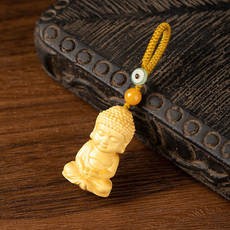 Tathagata Buddha Serenity Buchsbaum Spiritueller Schlüsselanhänger