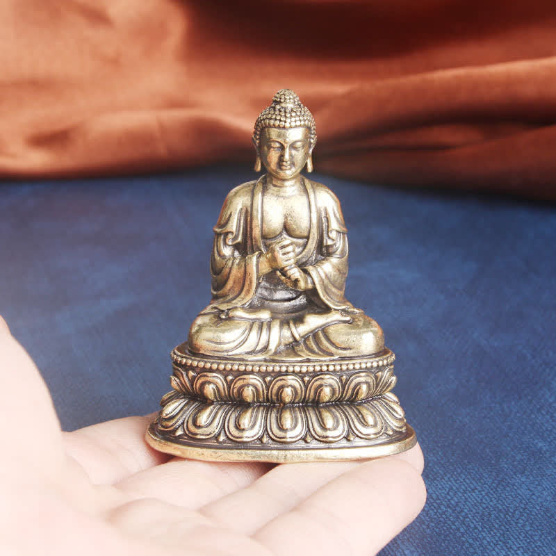 Tathagata Kupfer Buddha Statue 49x63mm Gelassenheit Dekoration