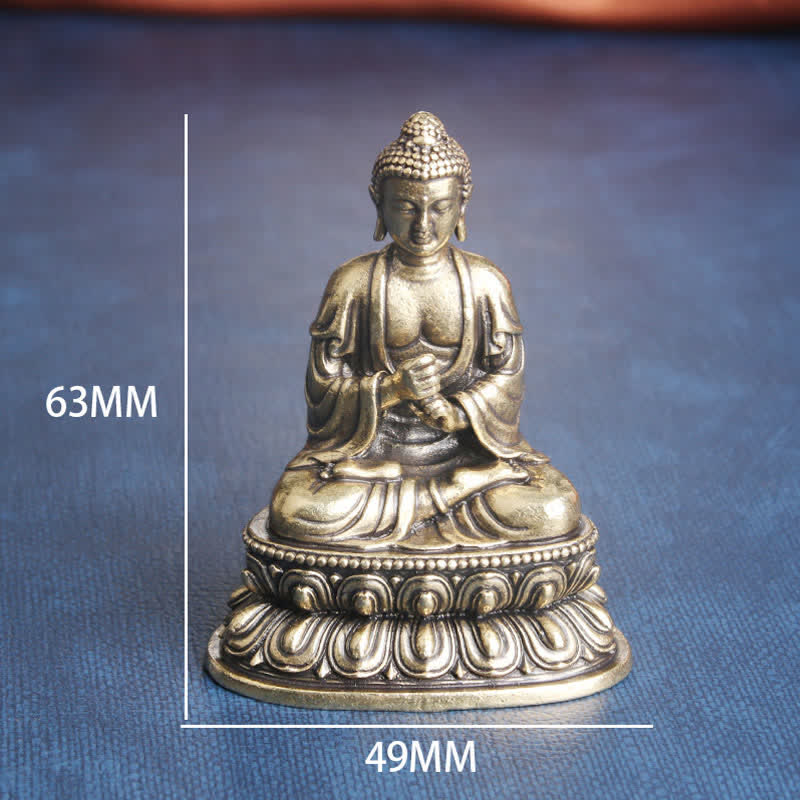 Tathagata Kupfer Buddha Statue 49x63mm Gelassenheit Dekoration