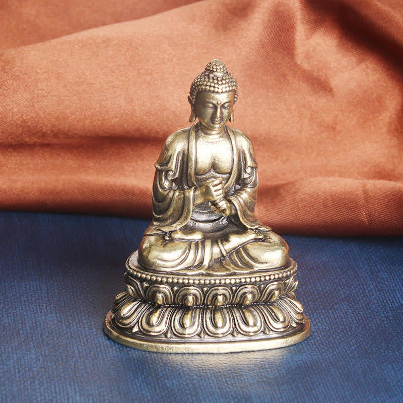 Tathagata Kupfer Buddha Statue 49x63mm Gelassenheit Dekoration