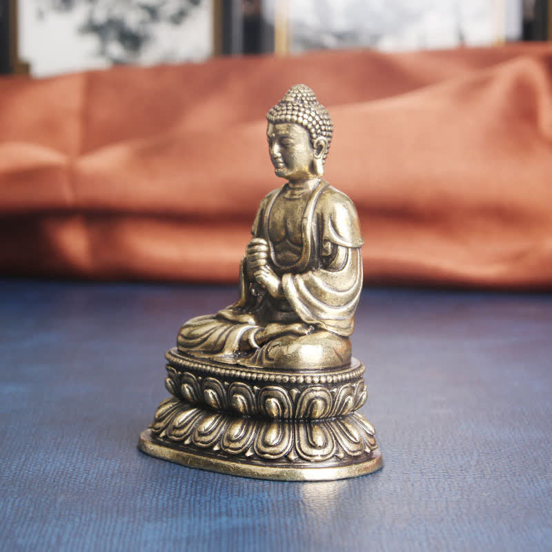 Tathagata Kupfer Buddha Statue 49x63mm Gelassenheit Dekoration