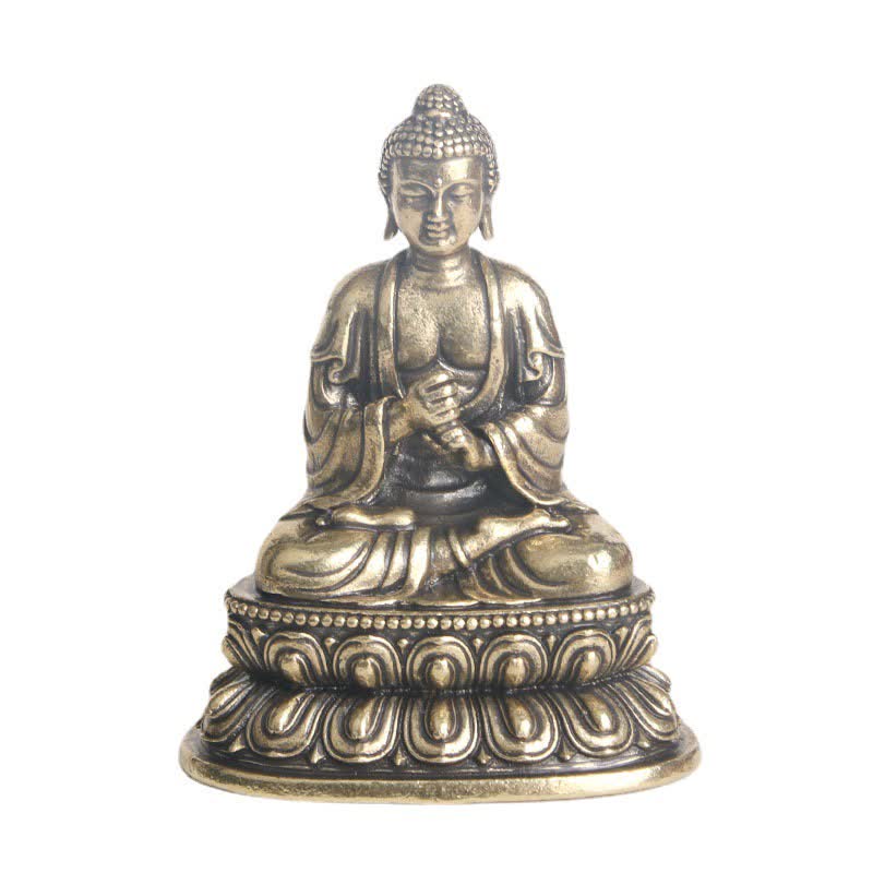 Tathagata Kupfer Buddha Statue 49x63mm Gelassenheit Dekoration