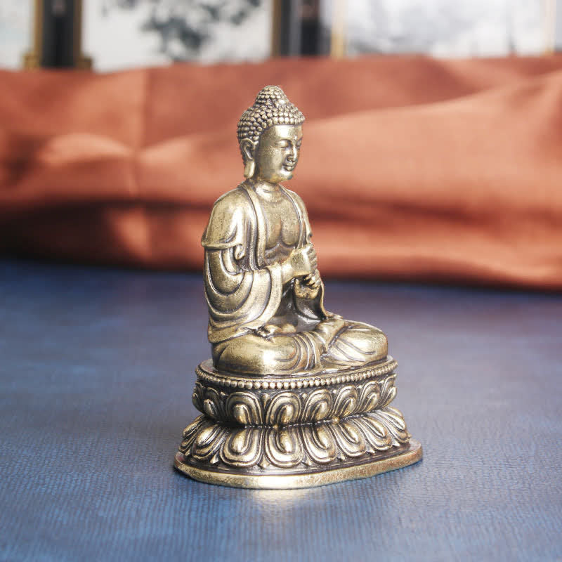 Tathagata Kupfer Buddha Statue 49x63mm Gelassenheit Dekoration