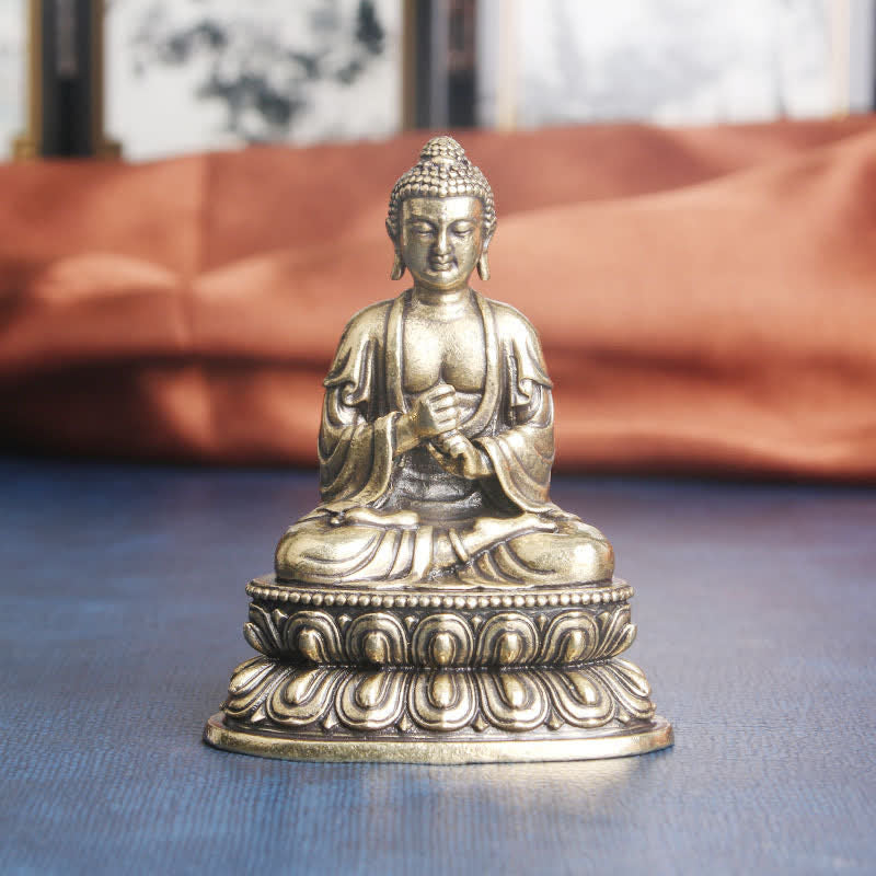 Tathagata Kupfer Buddha Statue 49x63mm Gelassenheit Dekoration