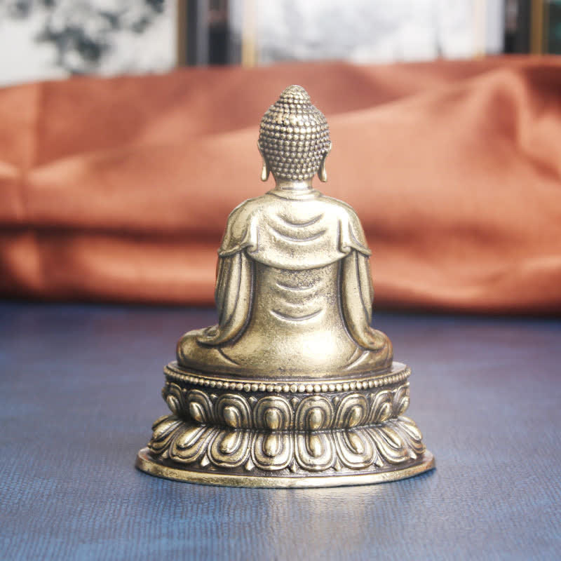 Tathagata Kupfer Buddha Statue 49x63mm Gelassenheit Dekoration