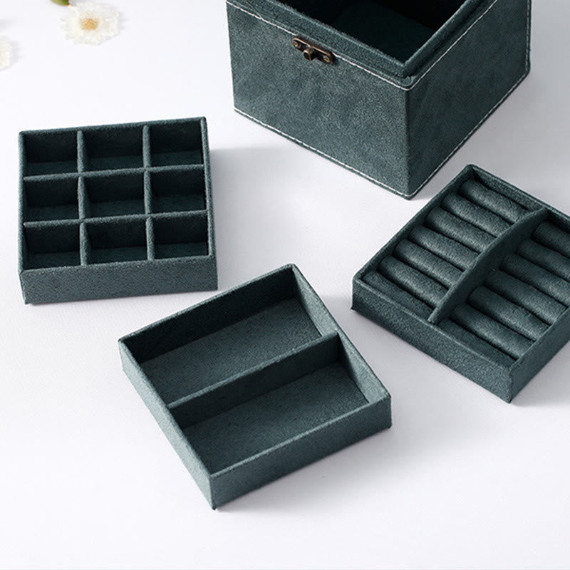 Dreilagiger Schmuckkästchen-Organizer aus Flanell | Zen Decor