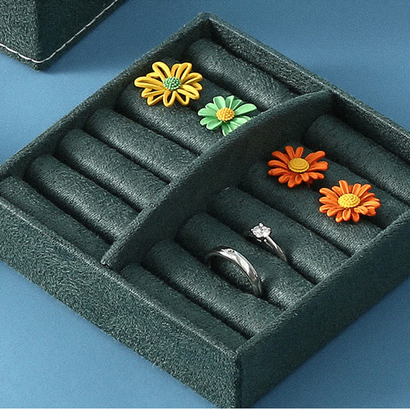 Dreilagiger Schmuckkästchen-Organizer aus Flanell | Zen Decor