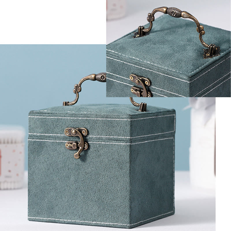 Dreilagiger Schmuckkästchen-Organizer aus Flanell | Zen Decor