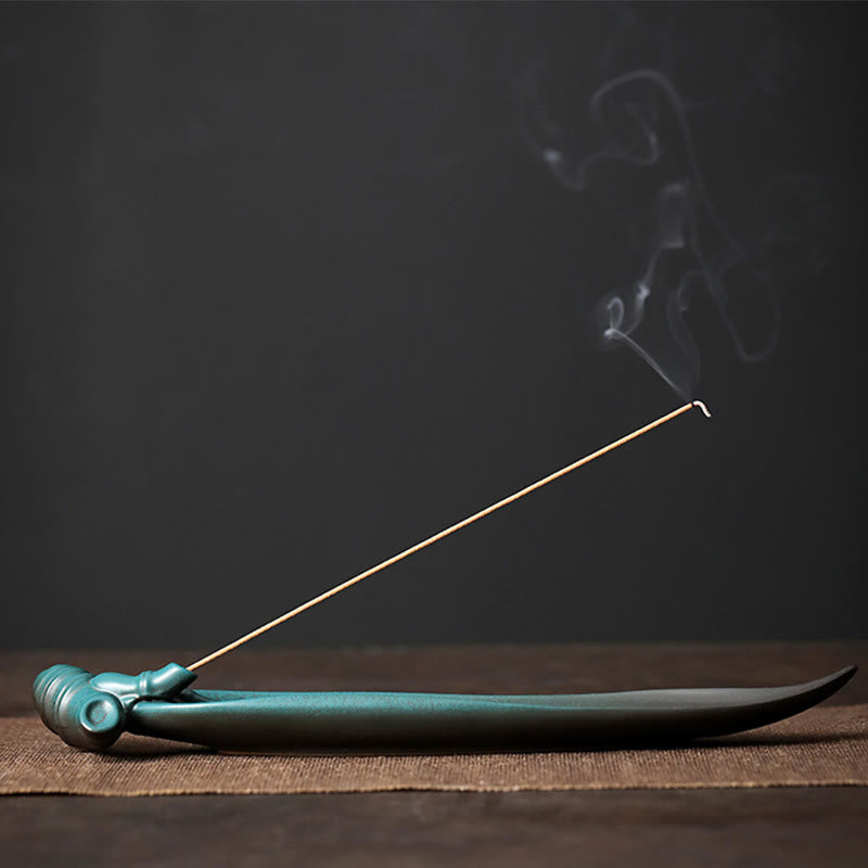 Räuchergefäß aus Keramik mit drei Steinen für Meditationsbedarf