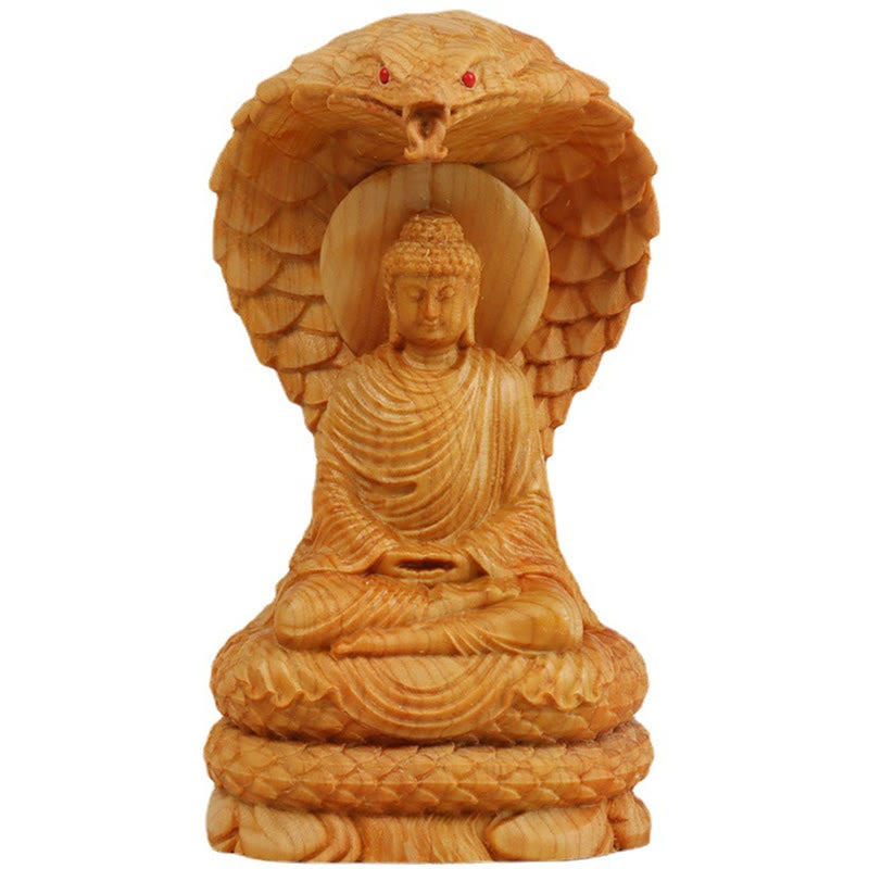 Thuja Sutchuenensis Holz Buddha Statue 12cm Schutz Dekoration
