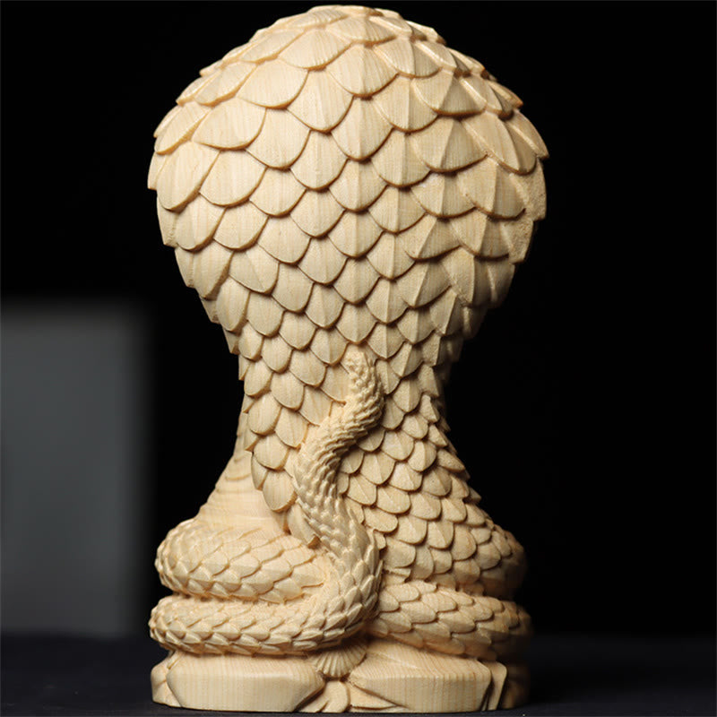 Thuja Sutchuenensis Holz Buddha Statue 12cm Schutz Dekoration